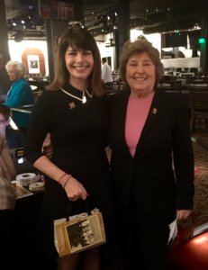 Author Angie Klink with Molly Murphy MacGregor, Co-Founder and Director of the National Women's History Project (NWHP). 