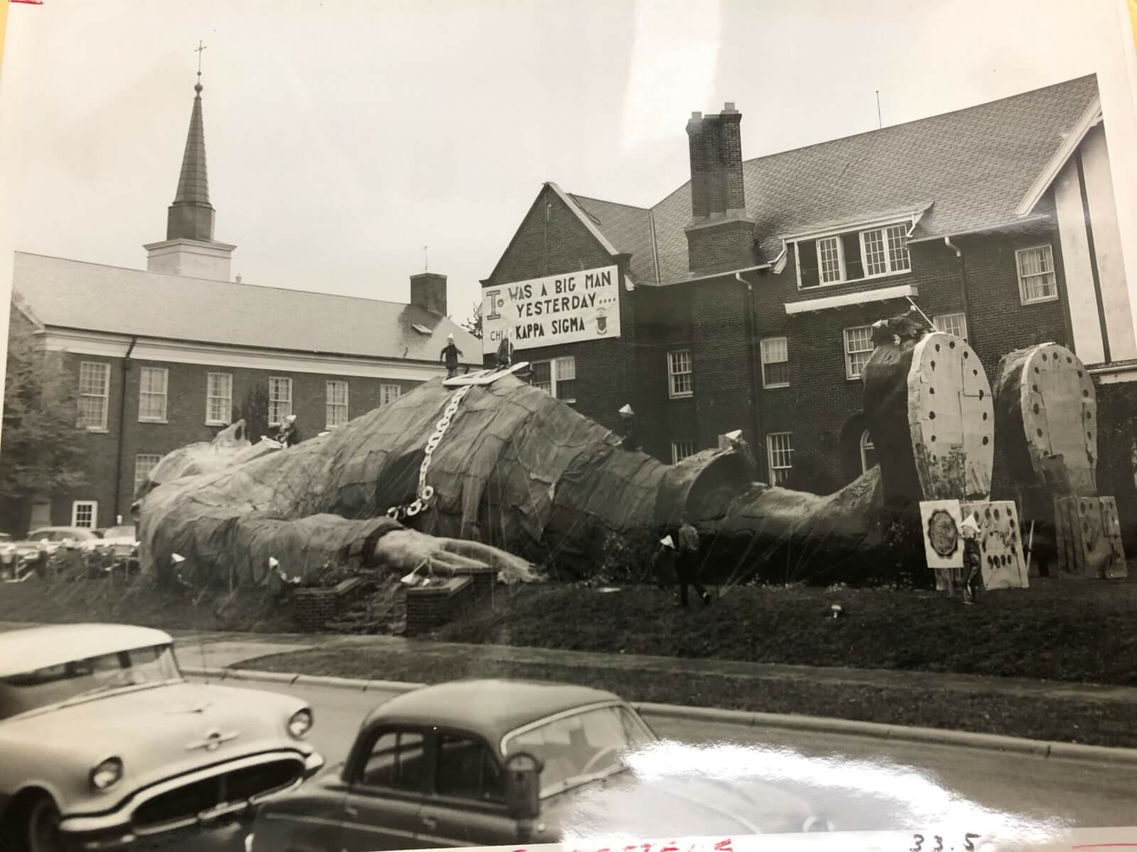 Kappa Sigma homecoming display in 1961.